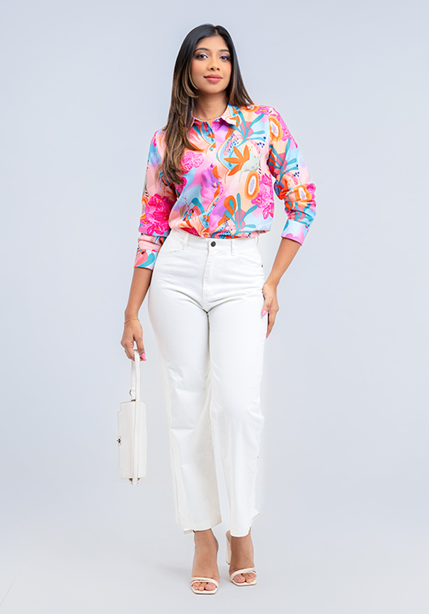 LISA PINK PRINTED BLOUSE 